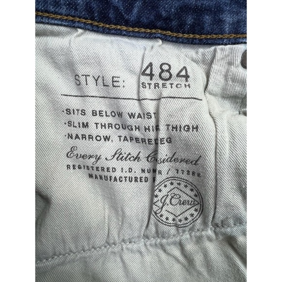 J.Crew 484 Stretch Jeans Mens 30x30 Blue Slim Narrow Tapered Denim Pants Casual - Picture 7 of 15